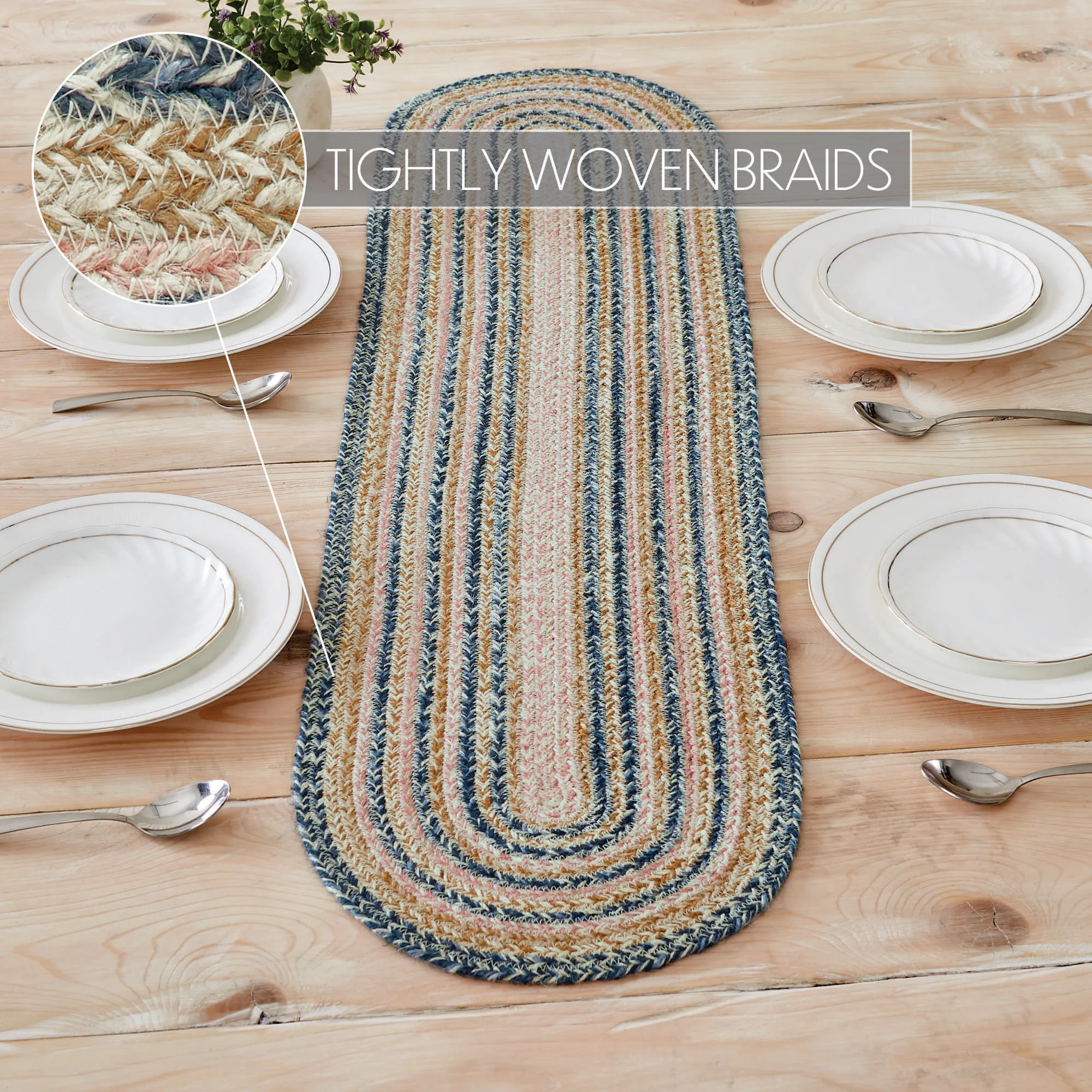 Kaila Jute 48" Oval Table Runner - Image 3