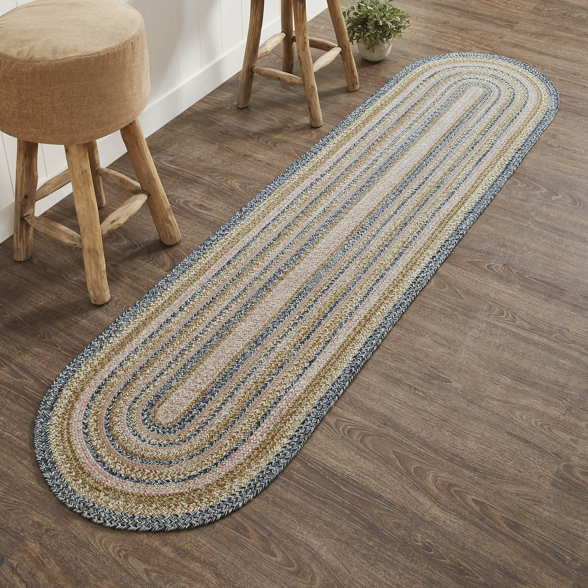 Kaila Jute Oval Rug Runner with Pad 24" x 96"