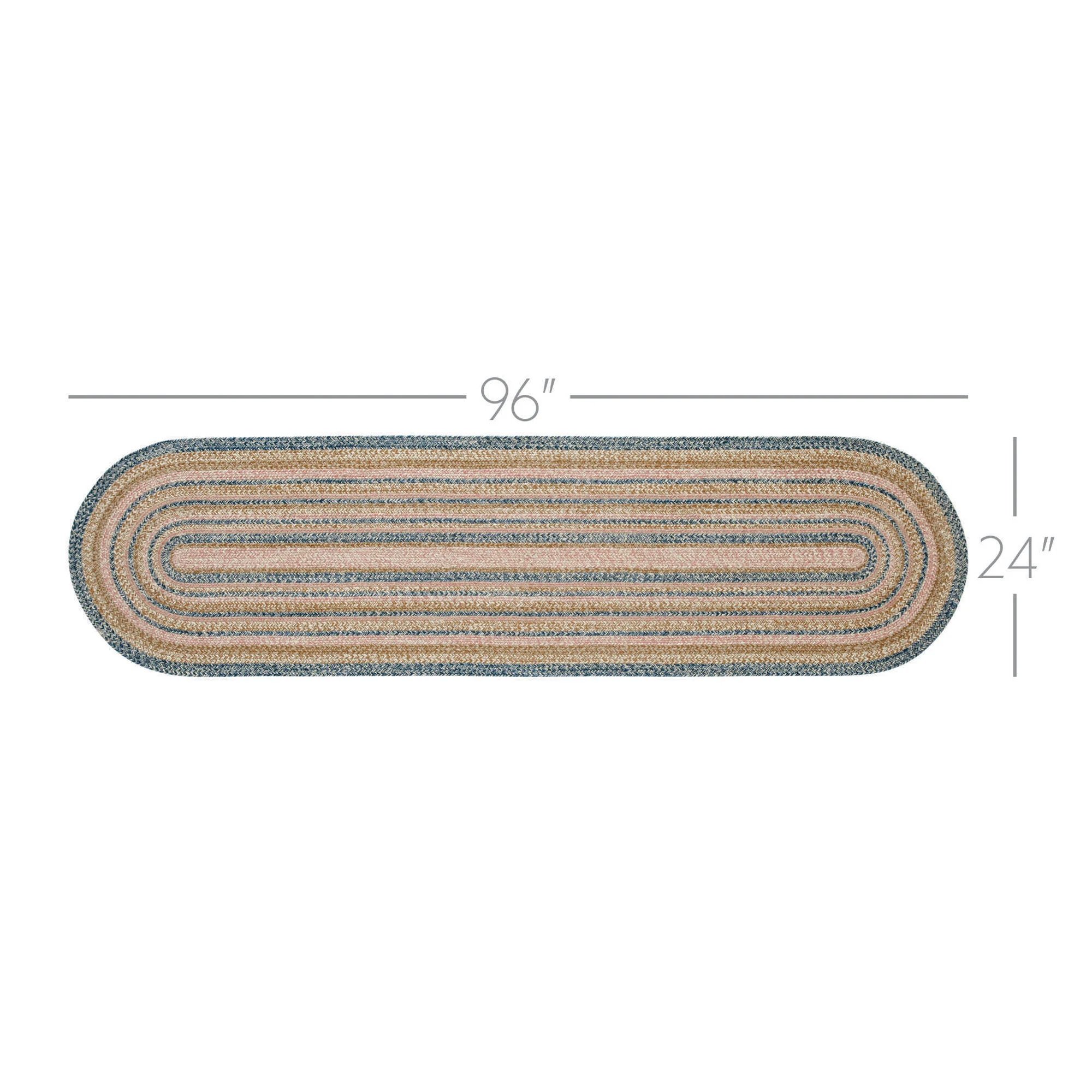 Kaila Jute Oval Rug Runner with Pad 24" x 96" - Image 3