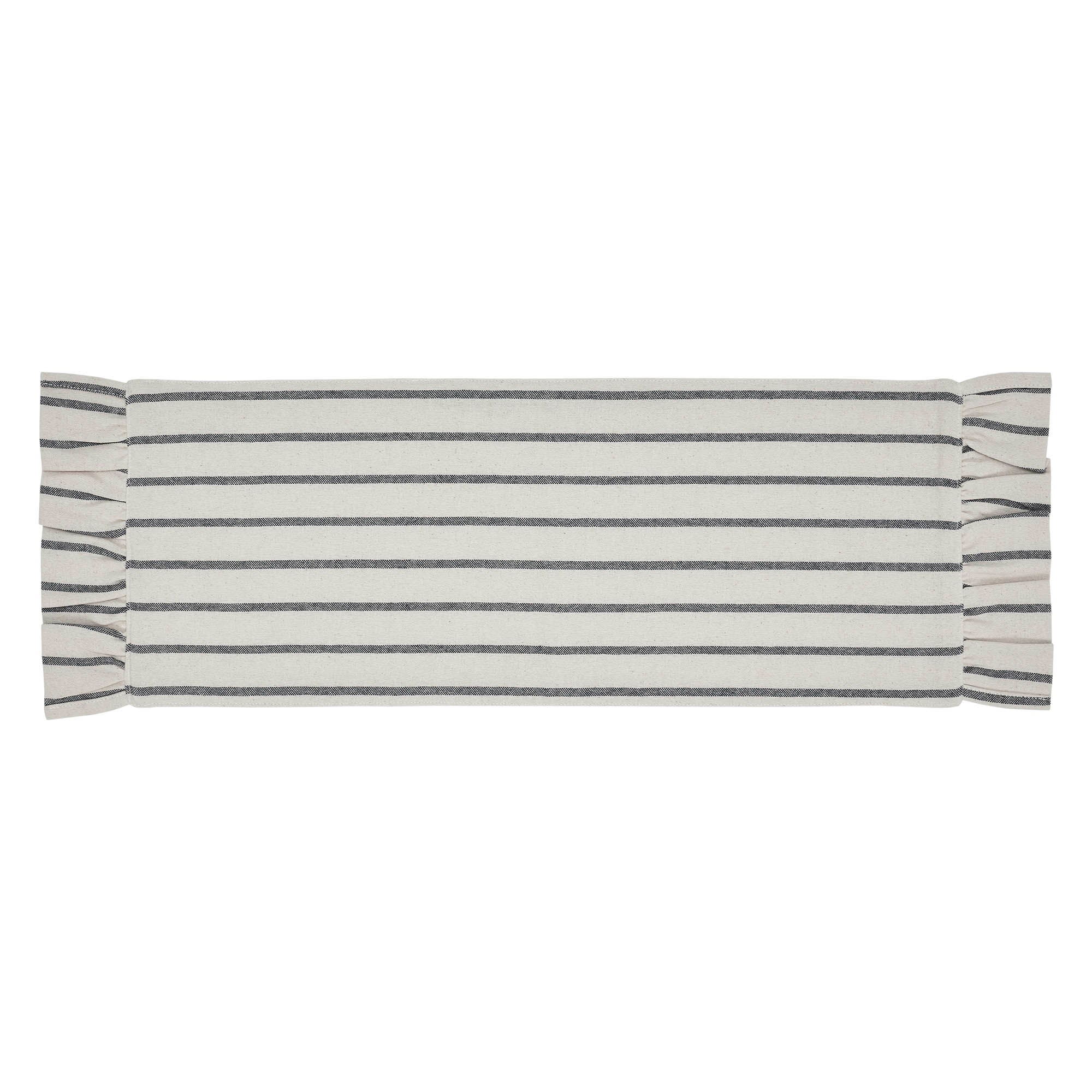 Kaila Ticking Stripe Ruffled 36" Table Runner - Image 2