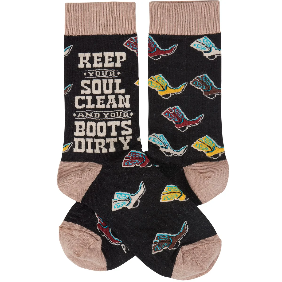 Keep Your Soul Clean and Your Boots Dirty Novelty Socks - Image 2