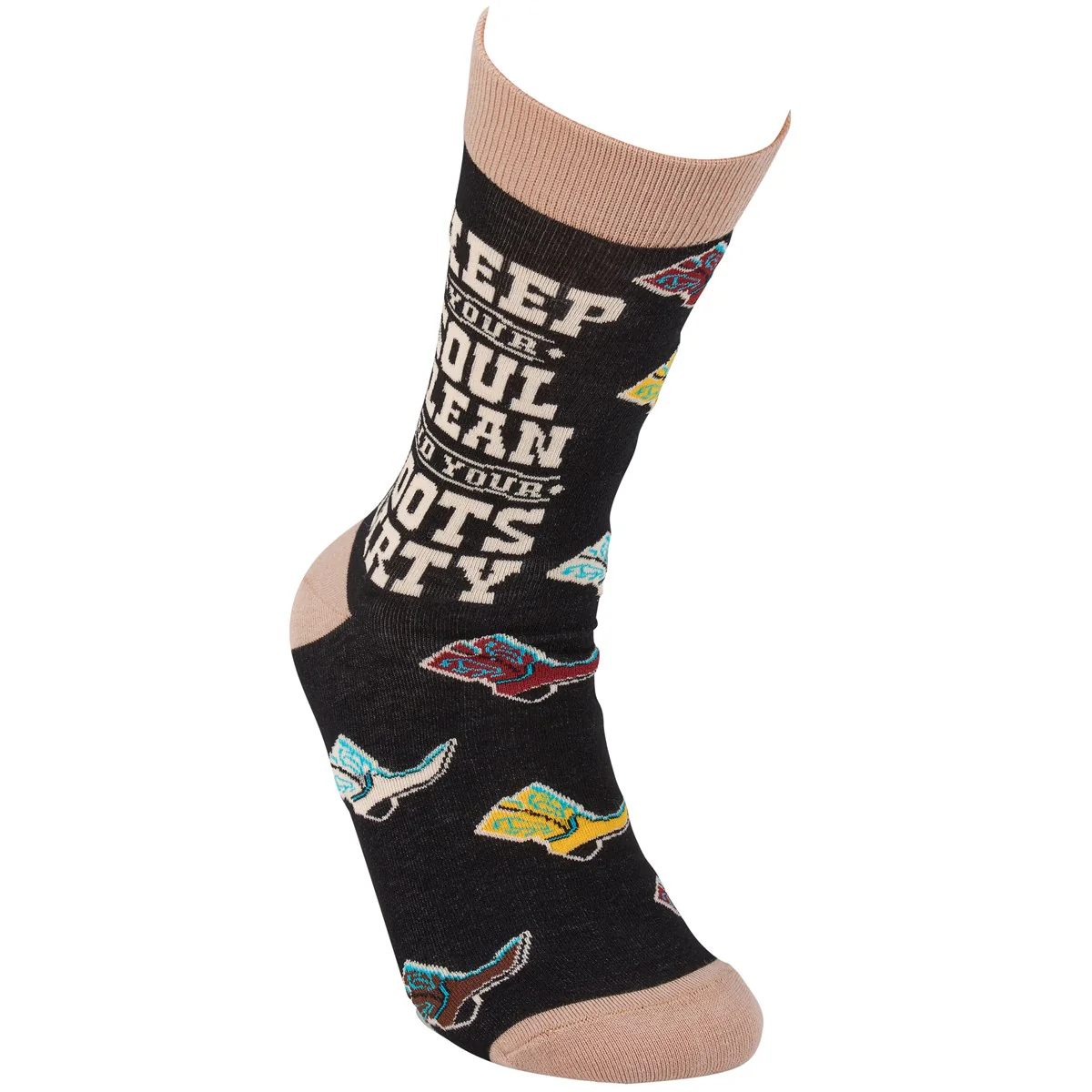 Keep Your Soul Clean and Your Boots Dirty Novelty Socks - Image 4