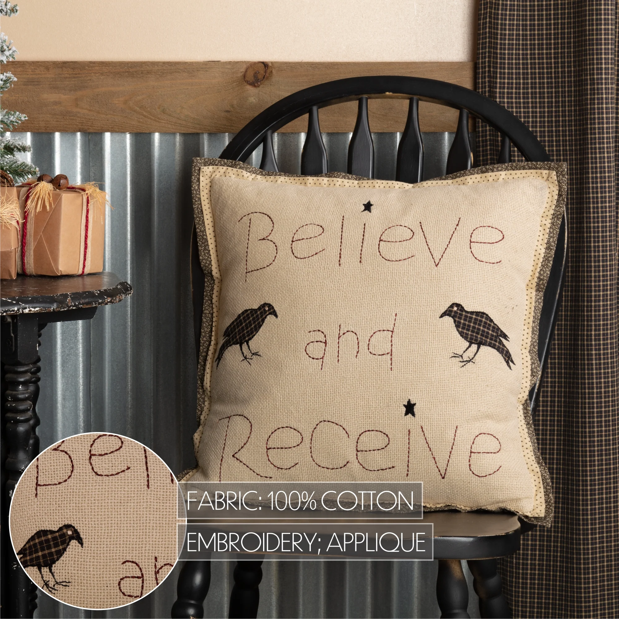 Kettle Grove Believe and Receive Crow 18" Accent Pillow - Image 5