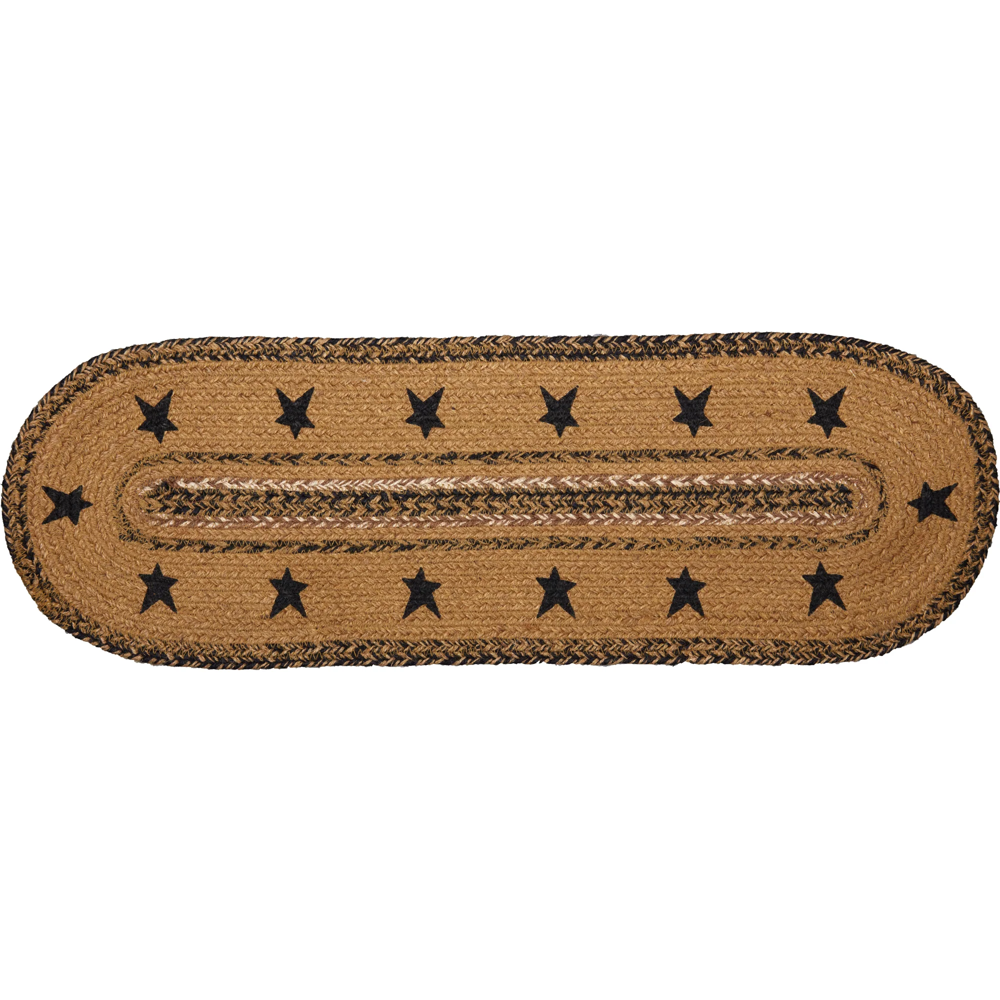 Kettle Grove Jute Oval Stair Tread With Stencil Stars Border - Image 2