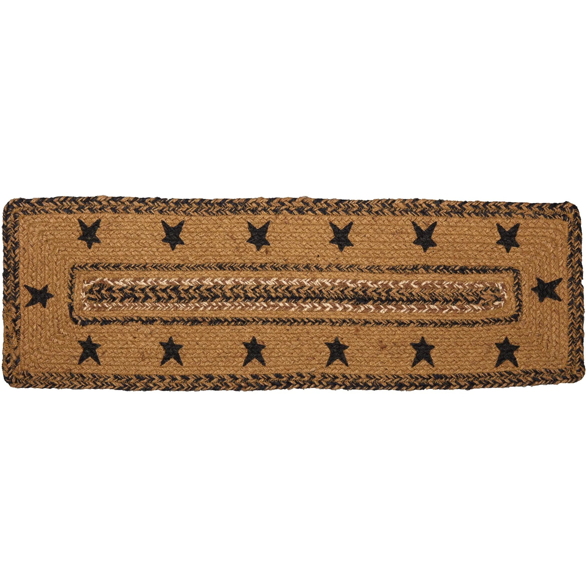 Kettle Grove Jute Rectangule Stair Tread Stencil Stars Border - Image 2
