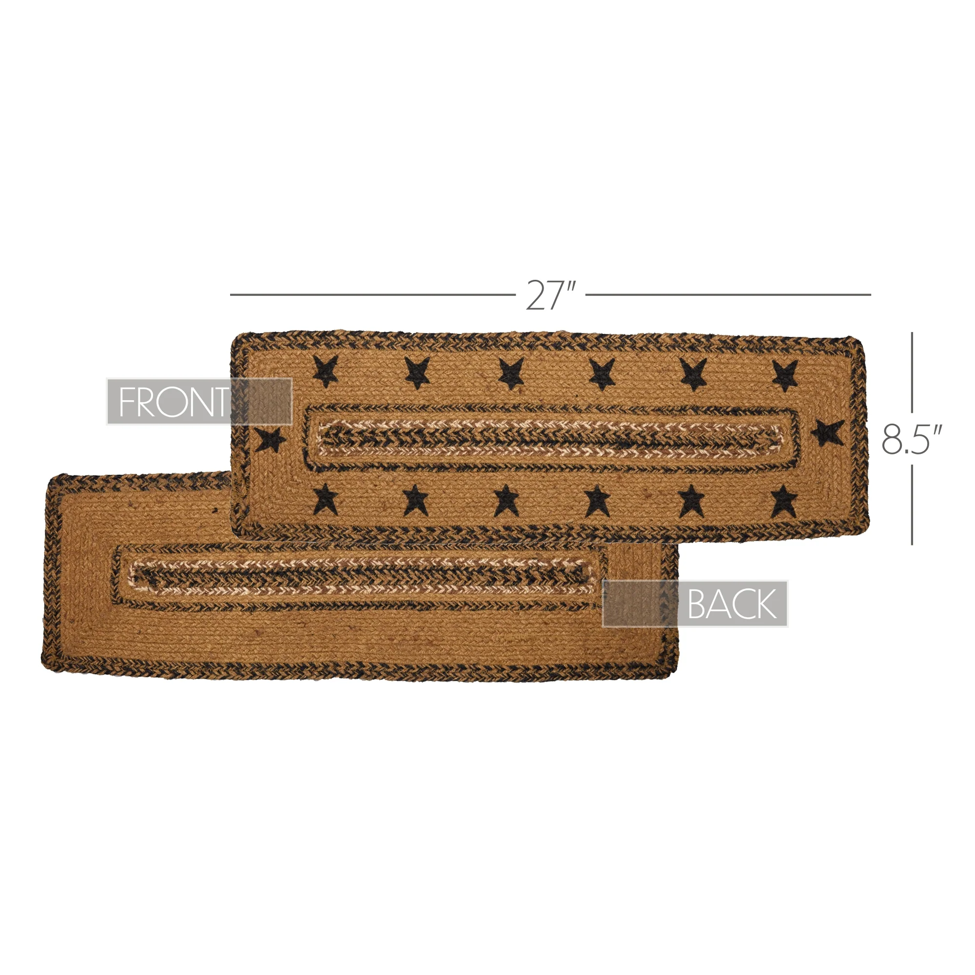 Kettle Grove Jute Rectangule Stair Tread Stencil Stars Border - Image 4