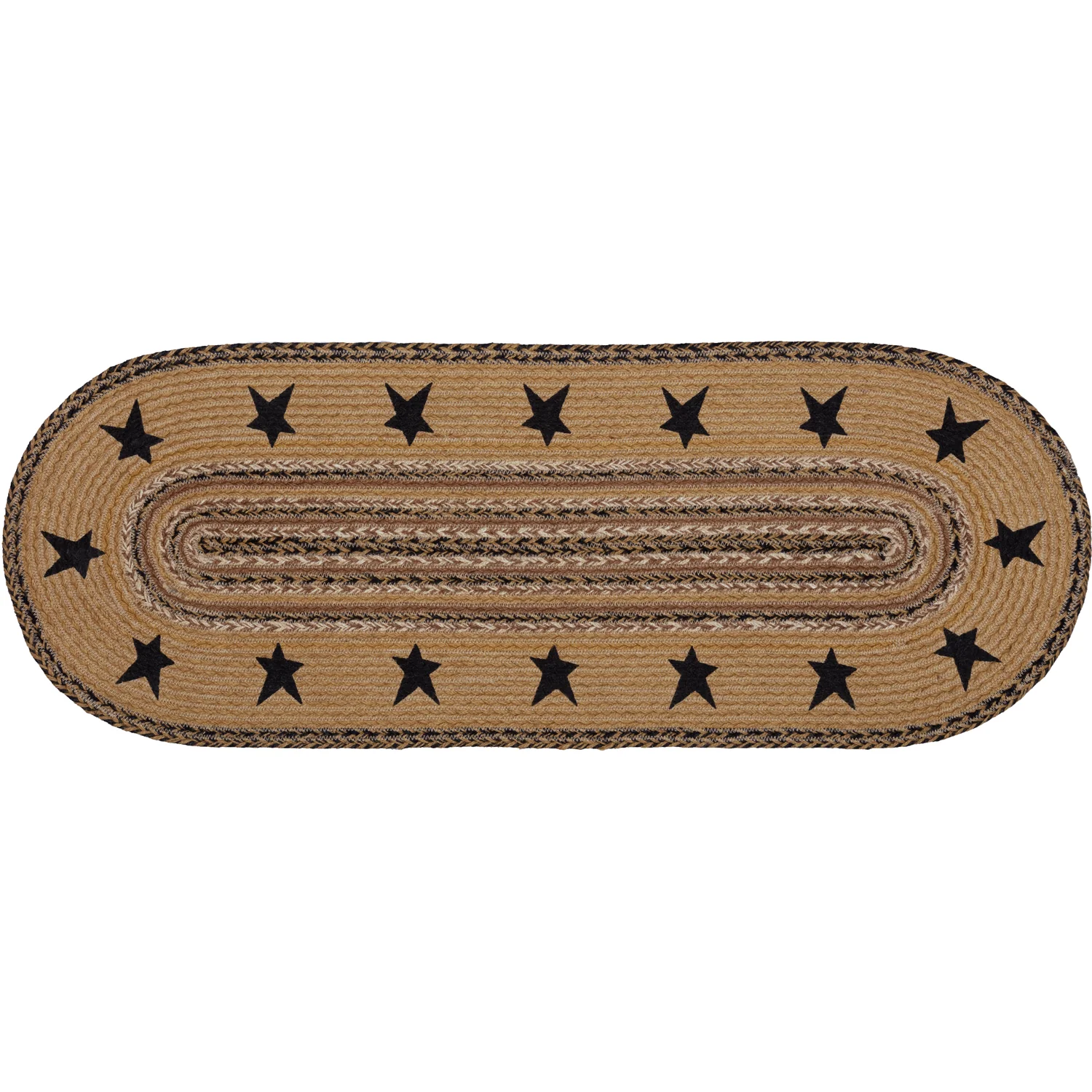 Kettle Grove Jute Stencil Stars Border Table Runner 13" x 36" - Image 3