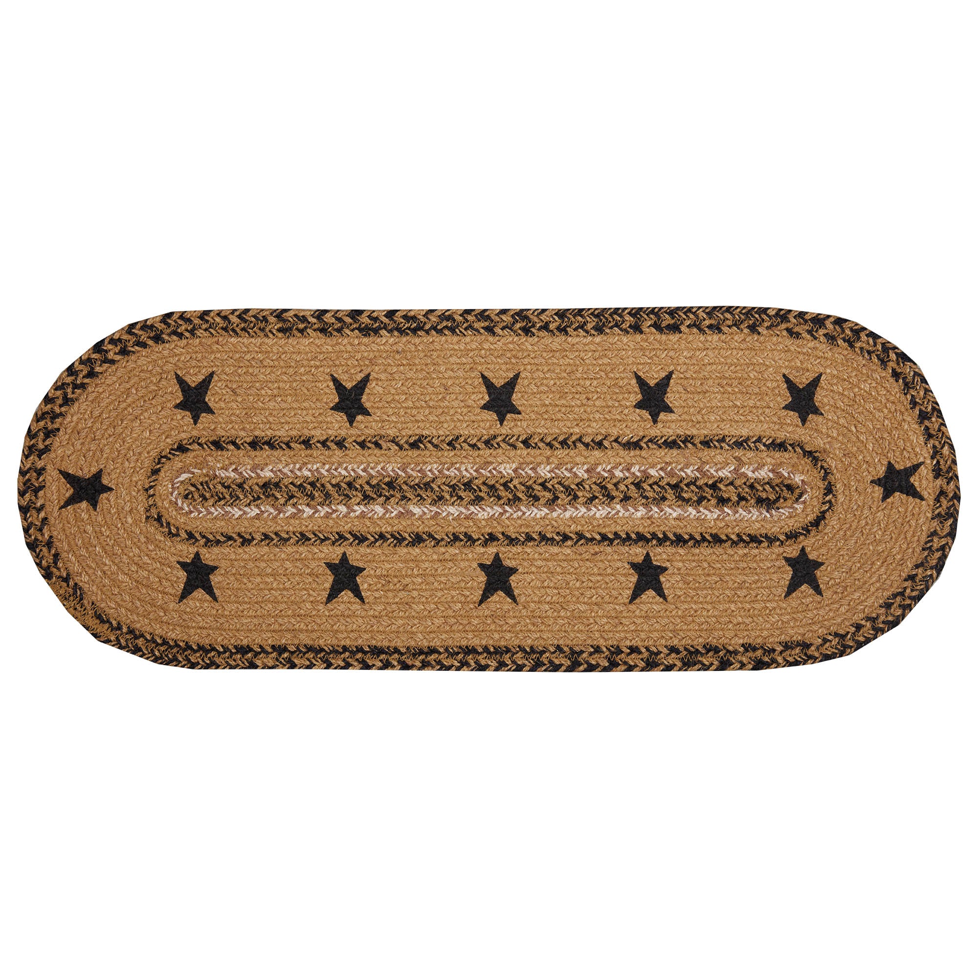Kettle Grove Jute Stencil Stars Border Table Runner 8" x 24" - Image 4
