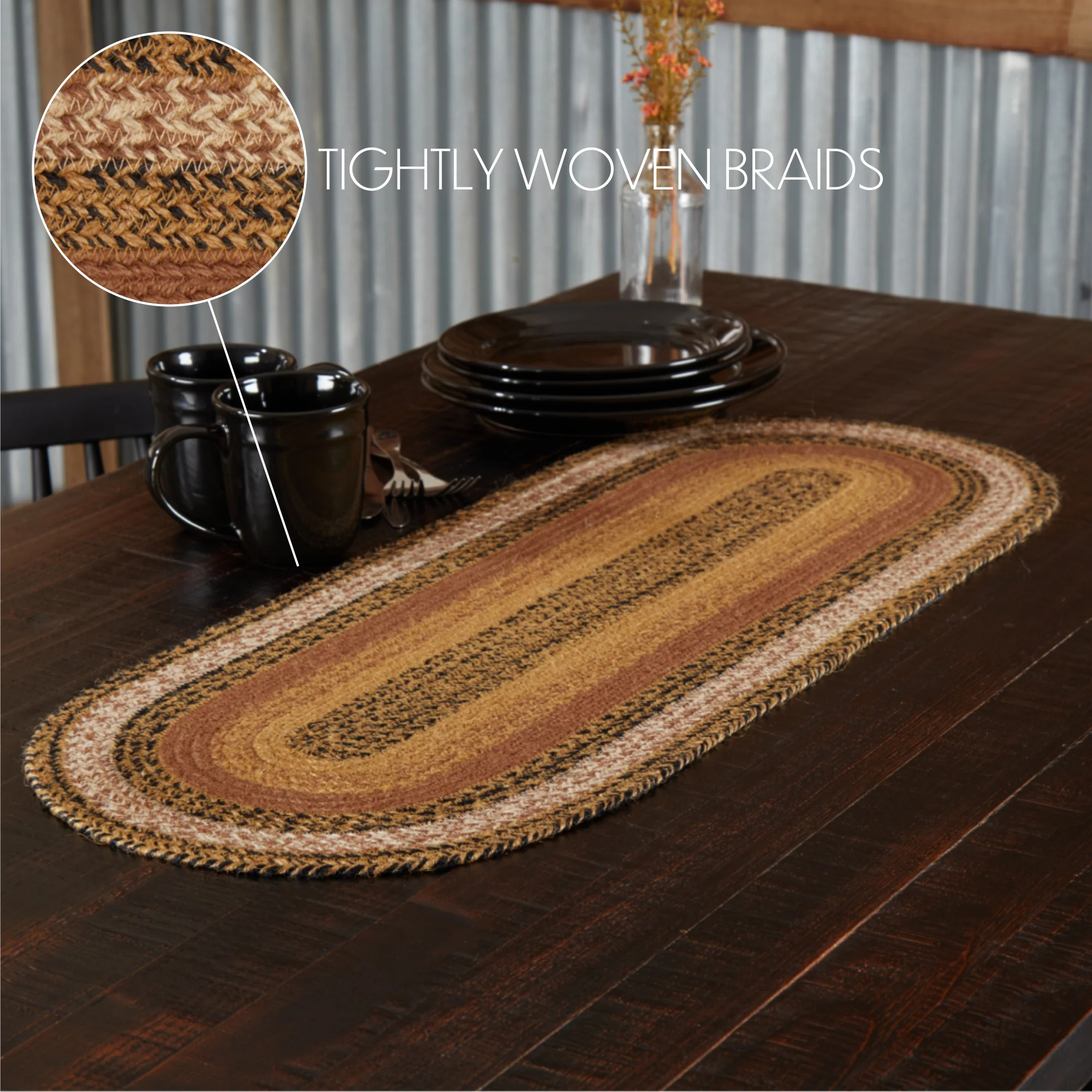 Kettle Grove Jute Table Runner 13" x 36" - Image 7