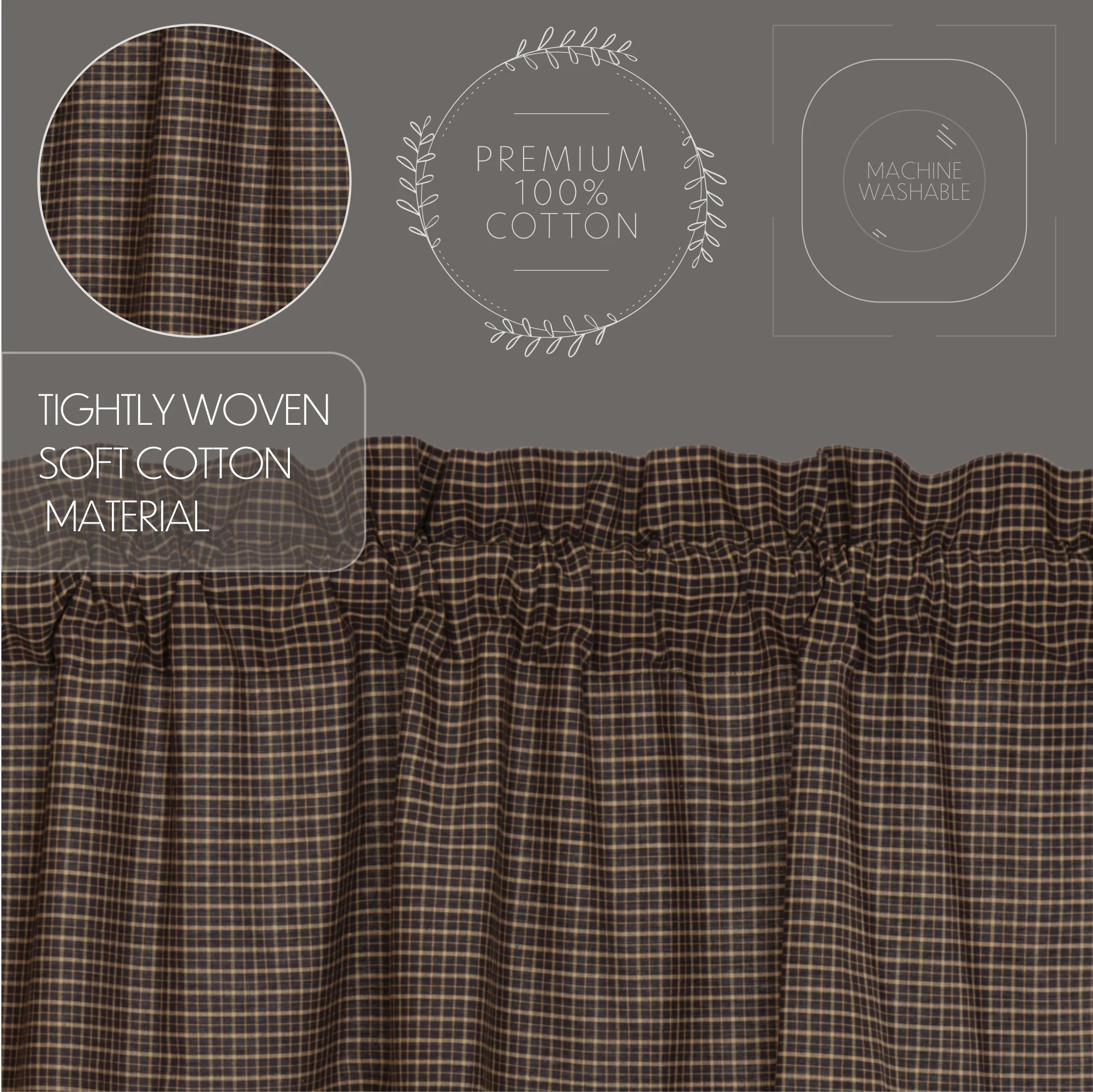 Kettle Grove Plaid Valance Scalloped 16" x 72" - Image 5