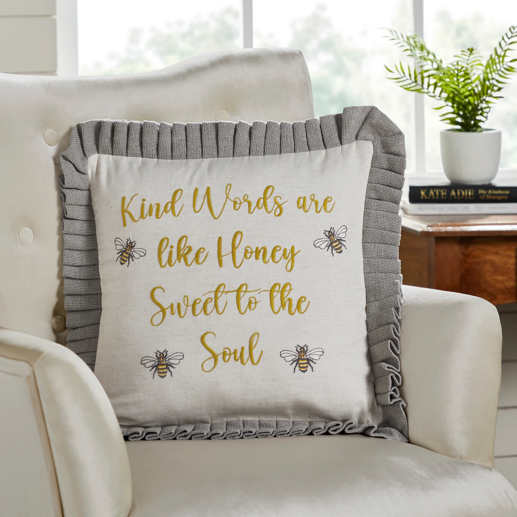 Kind Words Are Like Honey Bee Accent Pillow 18"