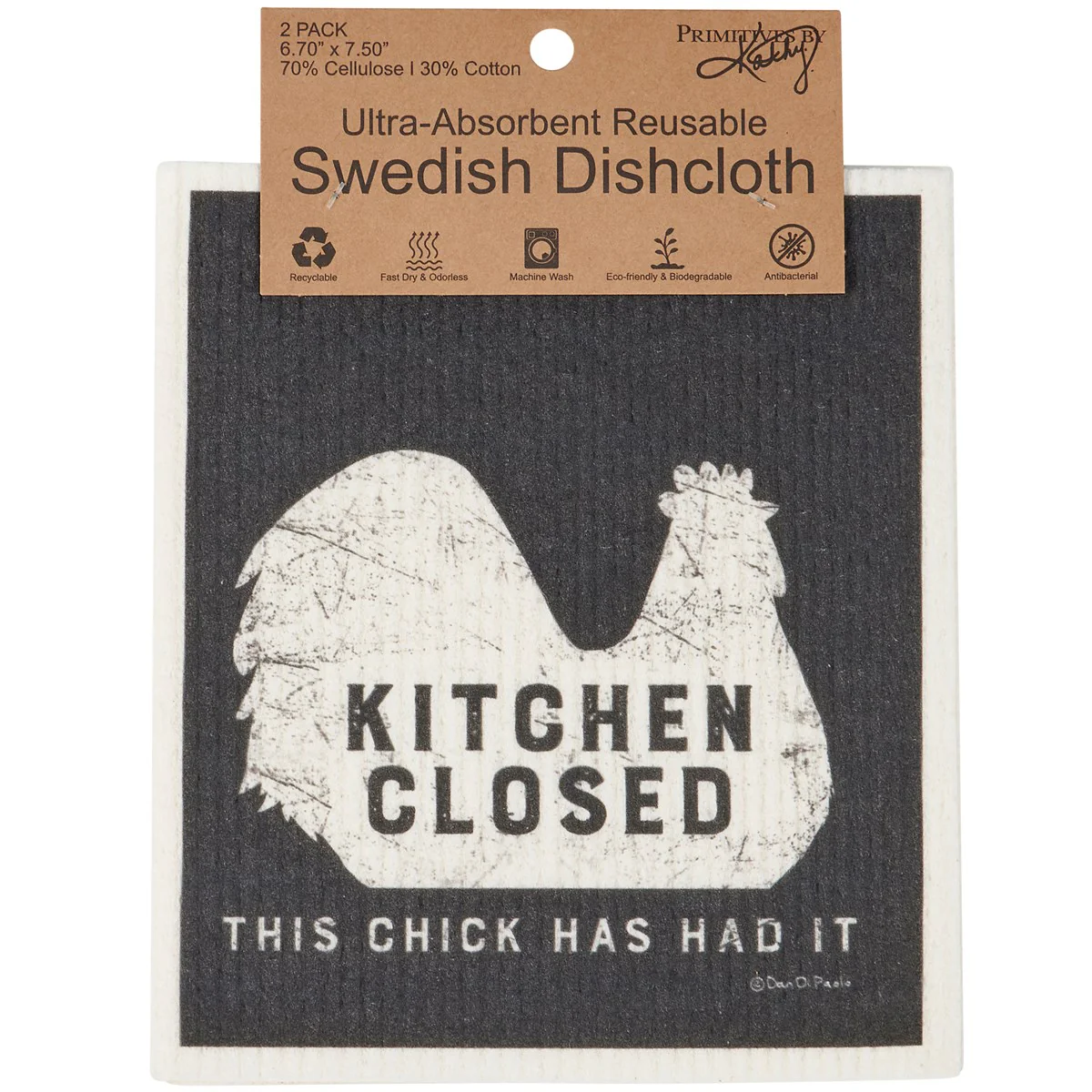 💙 Kitchen Closed Chicken Swedish Dishcloth Set - Image 3