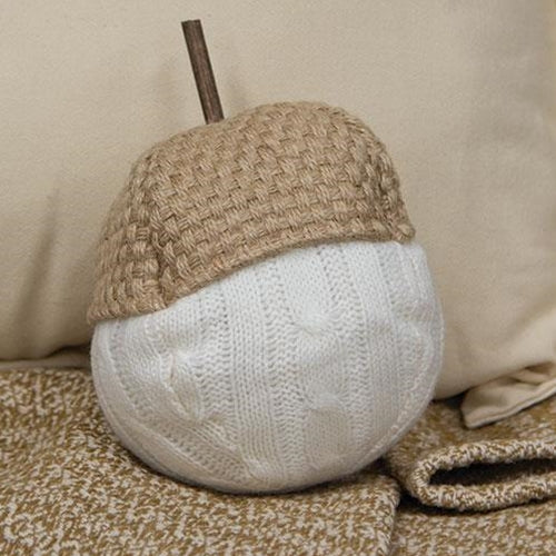 π Knit Acorn Tan and White 7" H