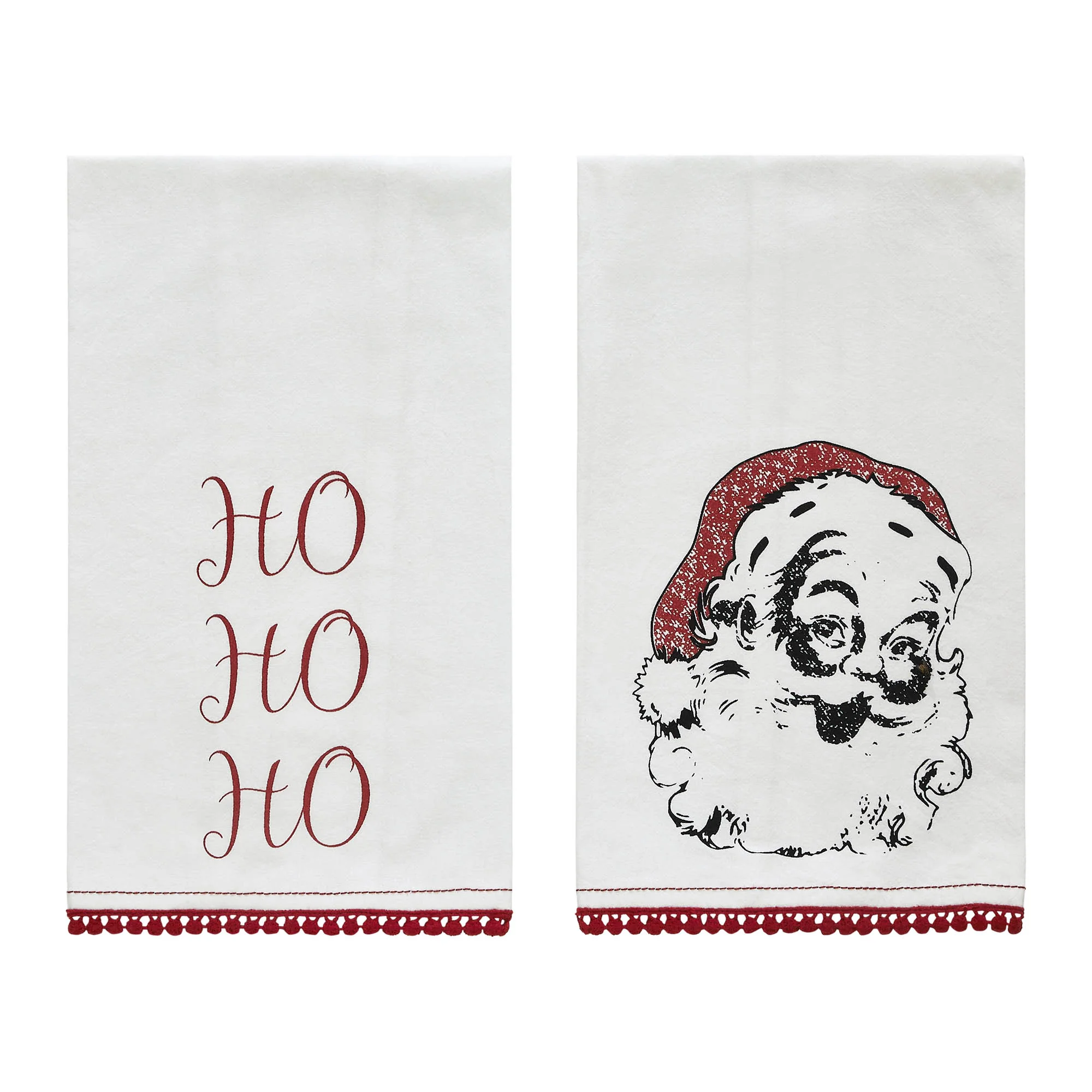 💙 Kringle Ho Ho Ho White Set of 2 Tea Towels - Image 2