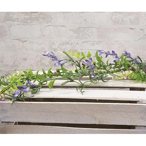 ๐ Lakeside Iris 4" Faux Floral Garland