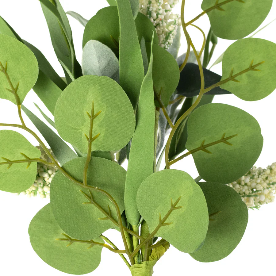 💙 Lamb's Ear & Heather Mixed Eucalyptus 17" Faux Floral Spray - Image 4