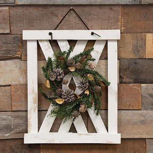 Lath & Wood Decorative Wreath Hanger 18" H - Image 2