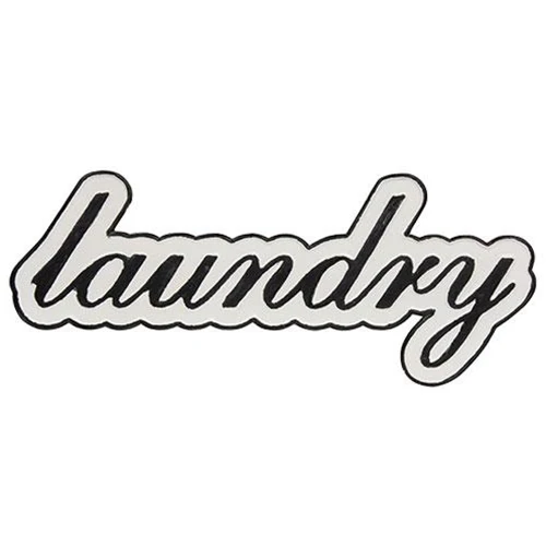 Laundry Black and White 15" Metal Sign