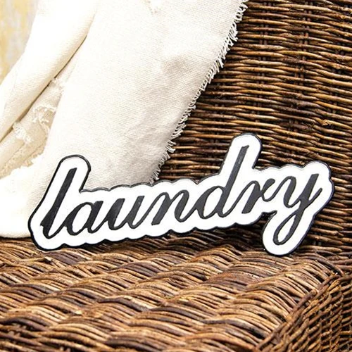 Laundry Black and White 15" Metal Sign - Image 2