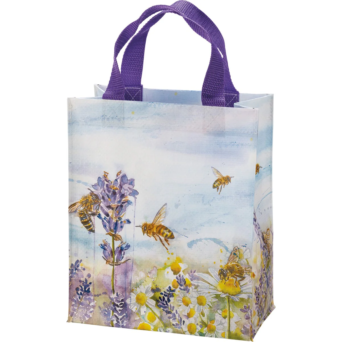 💙 Lavender and Bees Daily Tote Market Bag