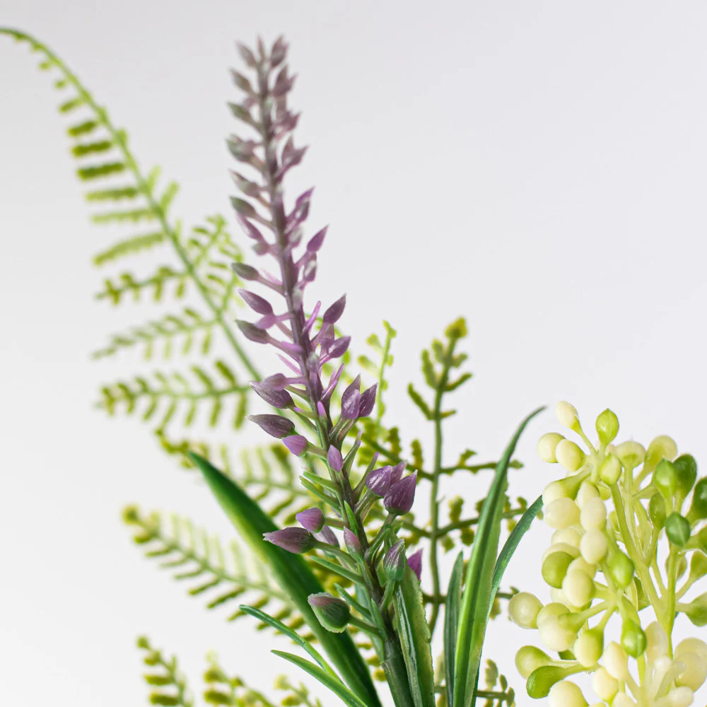 ๐ Lavender and Purple Berry Fern Crabapple 18" Faux Floral Pick - Image 2