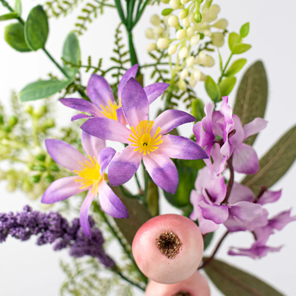 ๐ Lavender and Purple Berry Fern Crabapple 18" Faux Floral Pick - Image 3