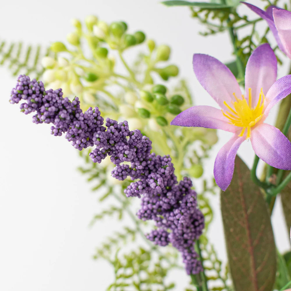 ๐ Lavender and Purple Berry Fern Crabapple 18" Faux Floral Pick - Image 4