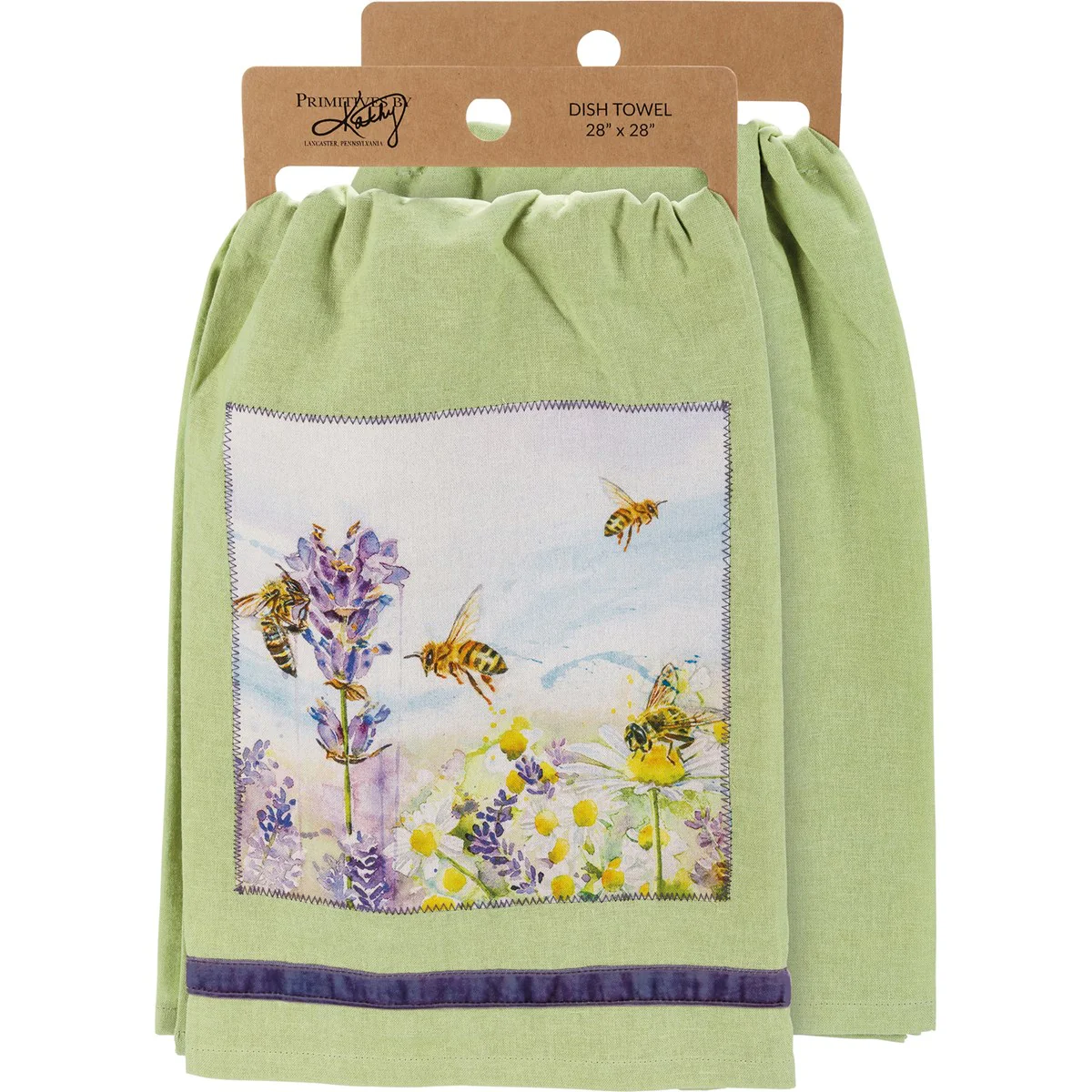 Surprise Me Sale 🤭 Lavender Bees and Flowers Kitchen Towel - Image 3