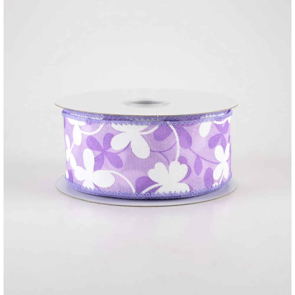๐ ๐ฅ Lavender Clover Flowers Ribbon 1.5" x 10 yards - Image 2