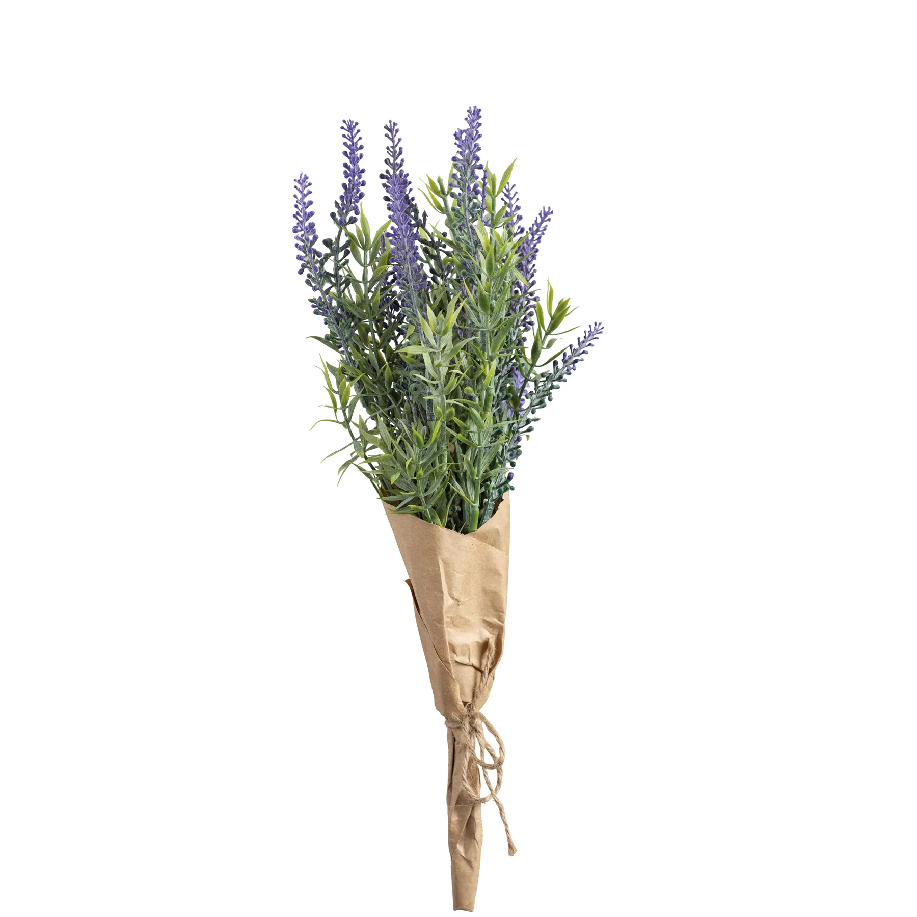 💙 Lavender Faux Bouquet Wrapped in Brown Kraft - Image 2