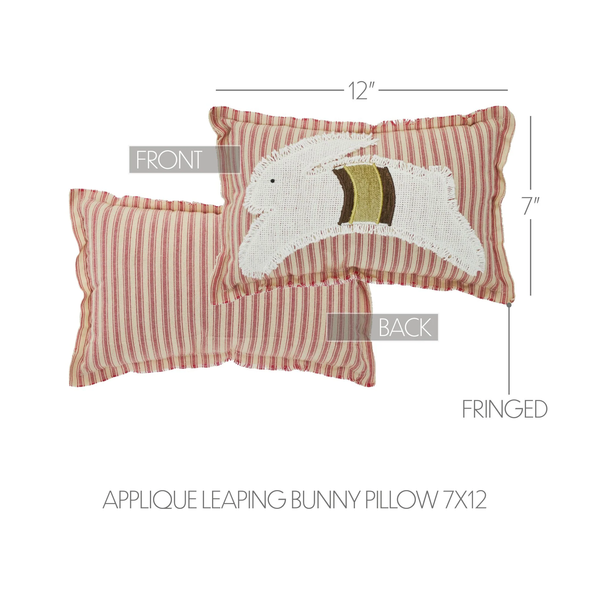 Leaping Bunny Applique Small Accent Pillow - Image 4