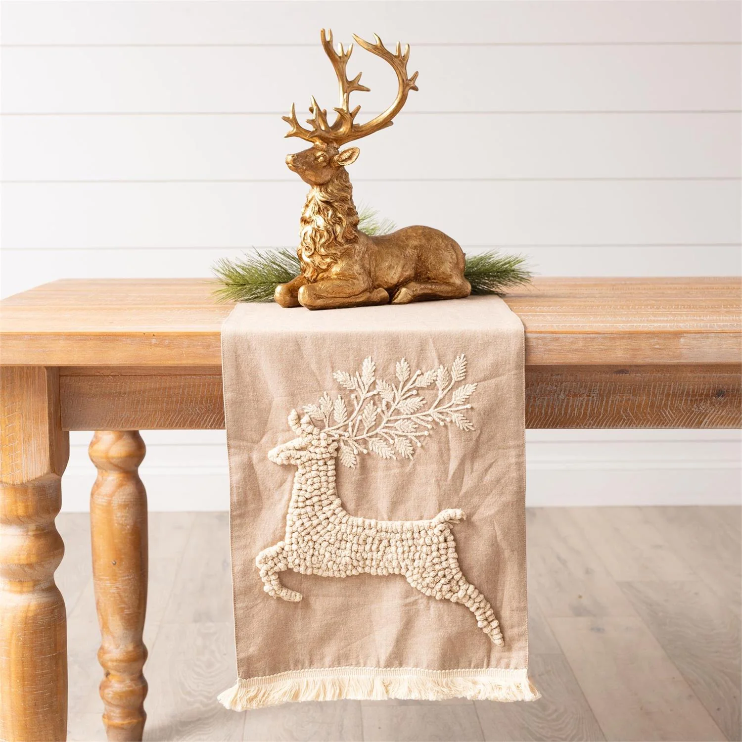 Leaping Christmas Deer 72" Table Runner - Image 2