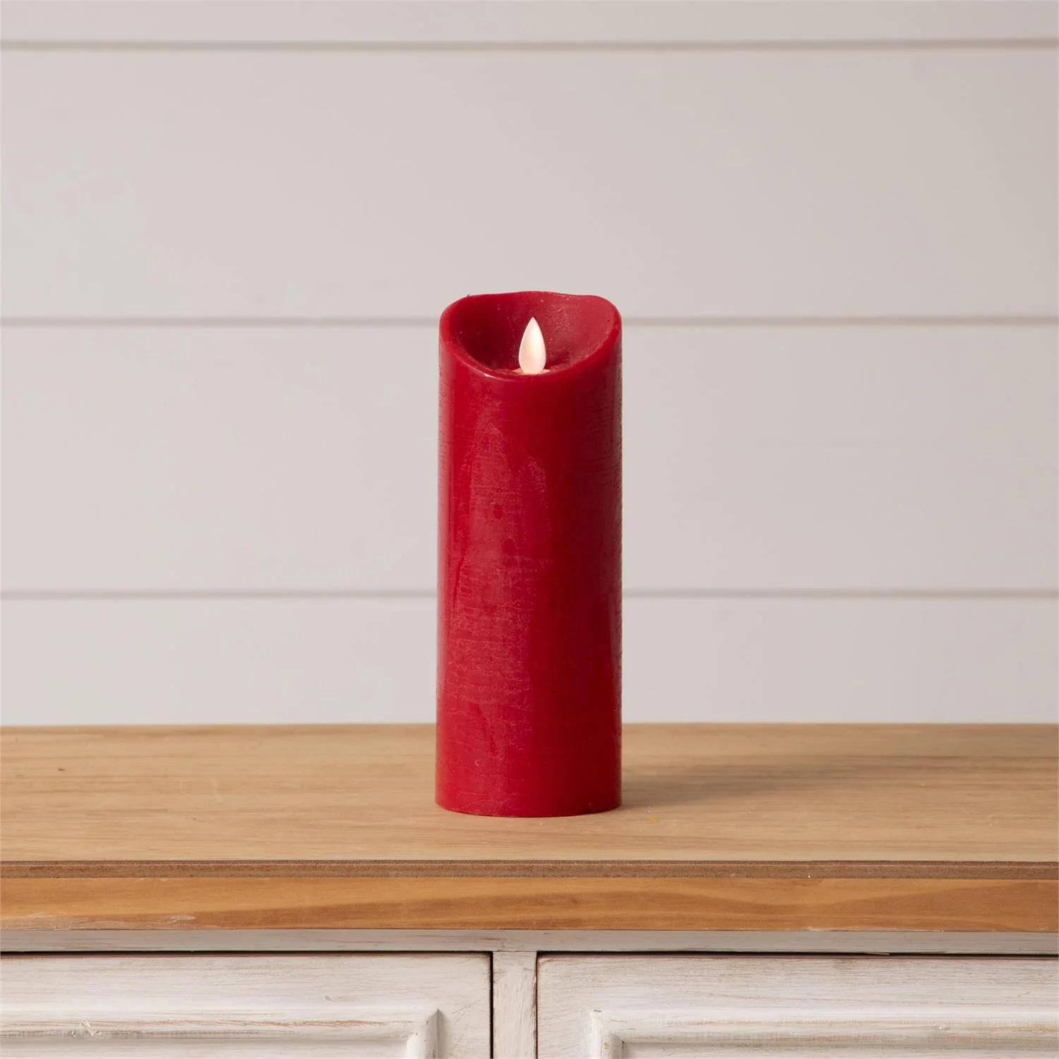 LED Red Flickering 8" Pillar Candle