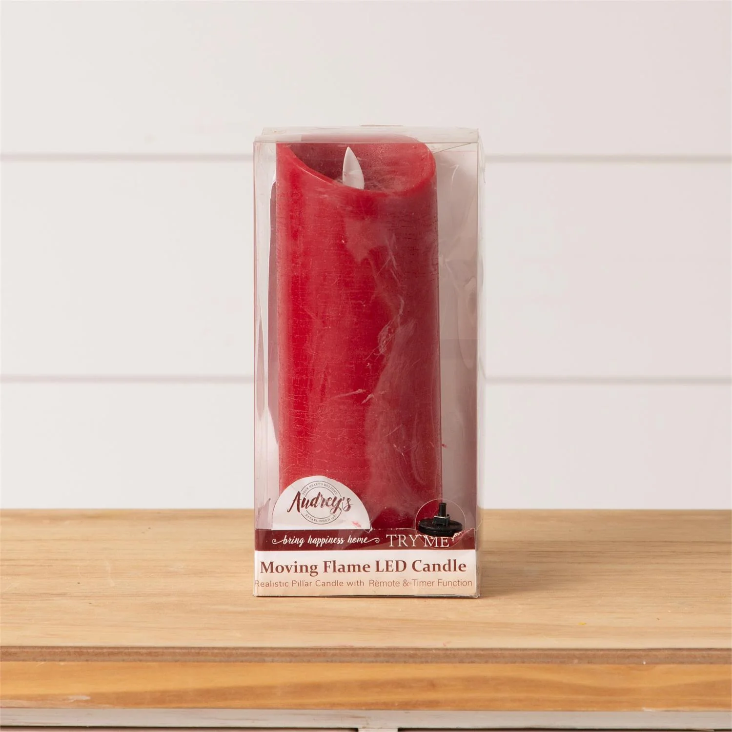 LED Red Flickering 8" Pillar Candle - Image 2