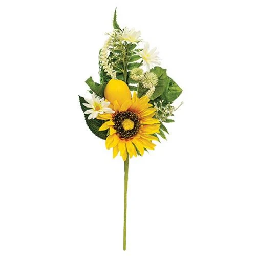 💙 Lemon Sunflower & Daisy 18" Faux Floral Spray - Image 2