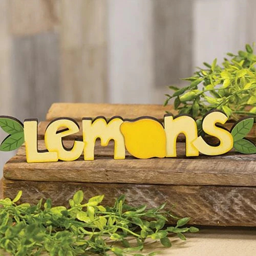 Lemons Wooden Word Cutout Sitter - Image 2