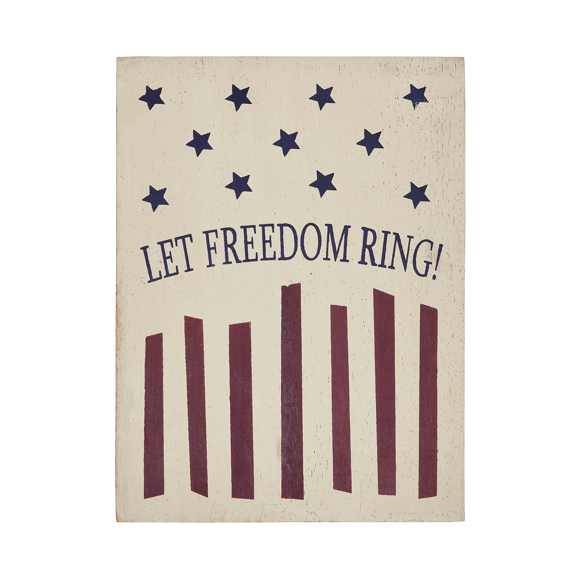 Let Freedom Ring 8" Wooden Block Sign - Image 2