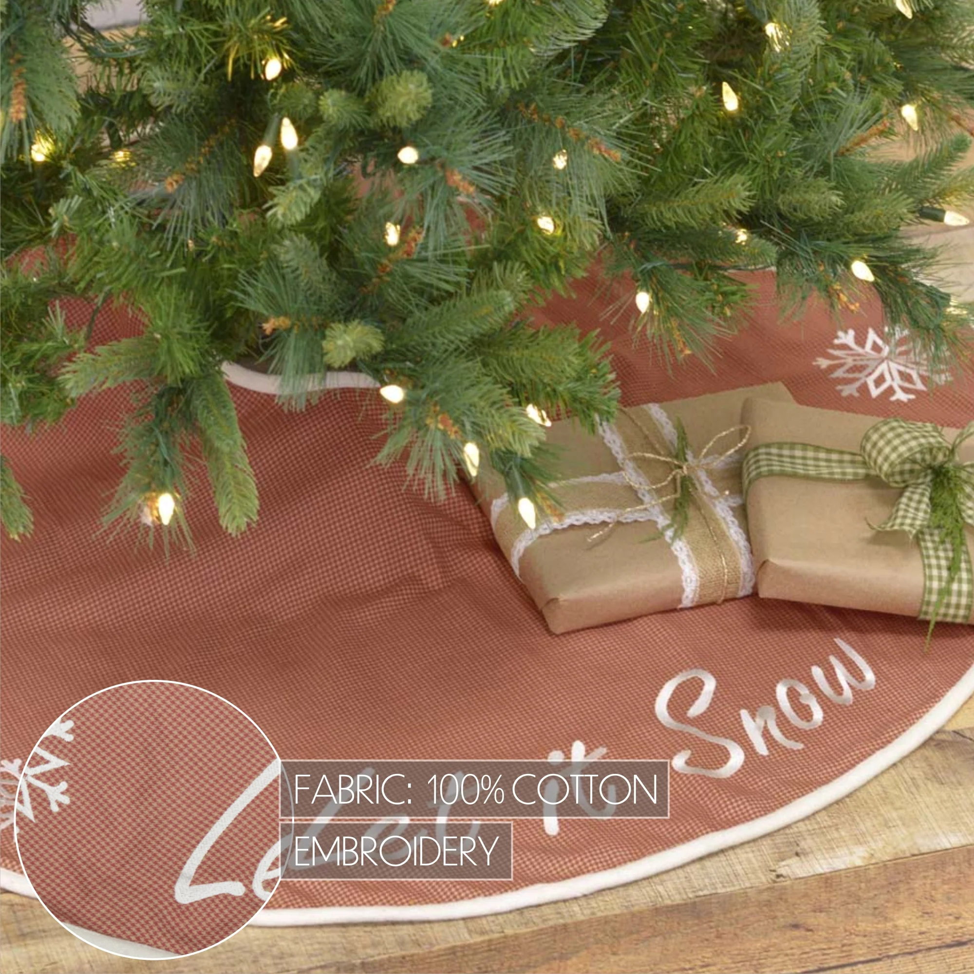 Let It Snow 48" Christmas Tree Skirt - Image 7