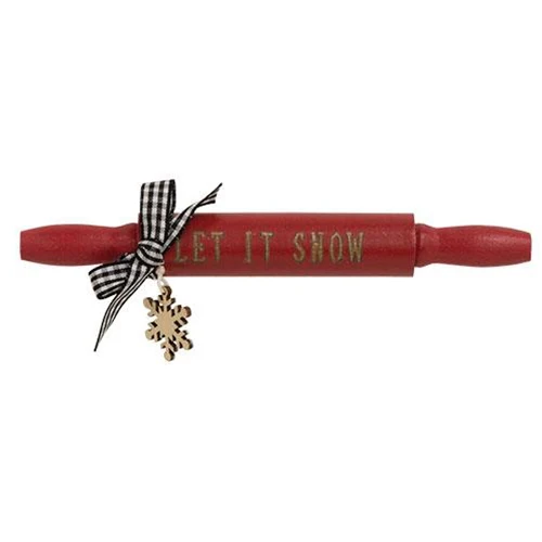 Let It Snow Mini Decorative Wooden Rolling Pin - Image 2