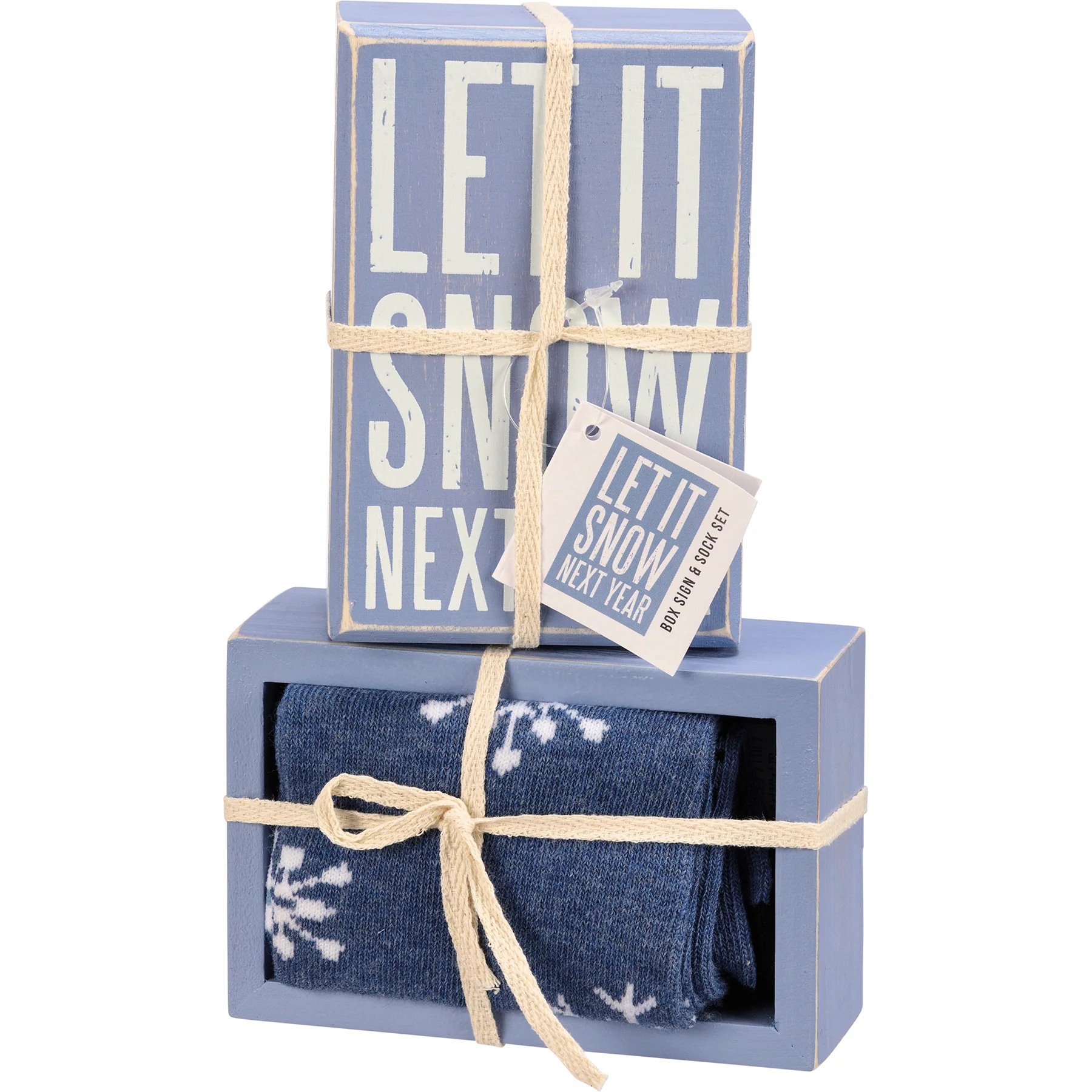 Surprise Me Sale 🤭 Let It Snow Next Year Box Sign & Sock Set - Image 3