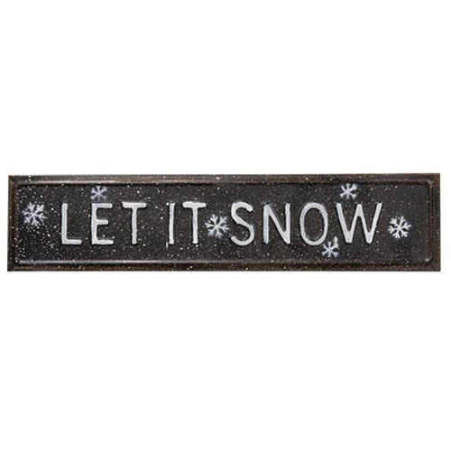 Let It Snow Snowflakes 17" Metal Sign - Image 2