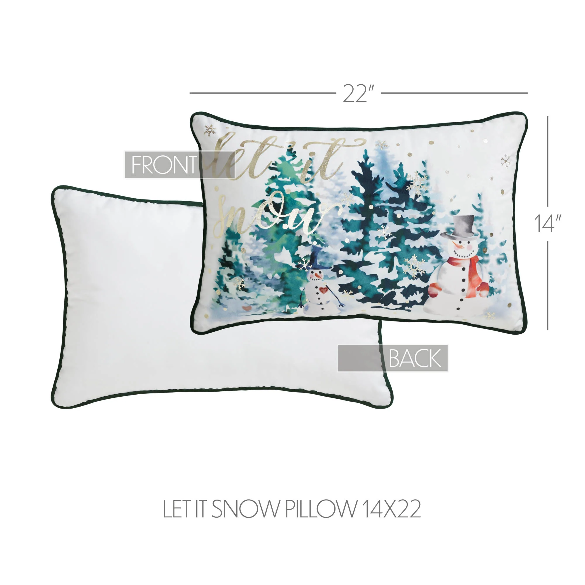 Let It Snow Snowmen and Trees Accent Pillow - Image 3