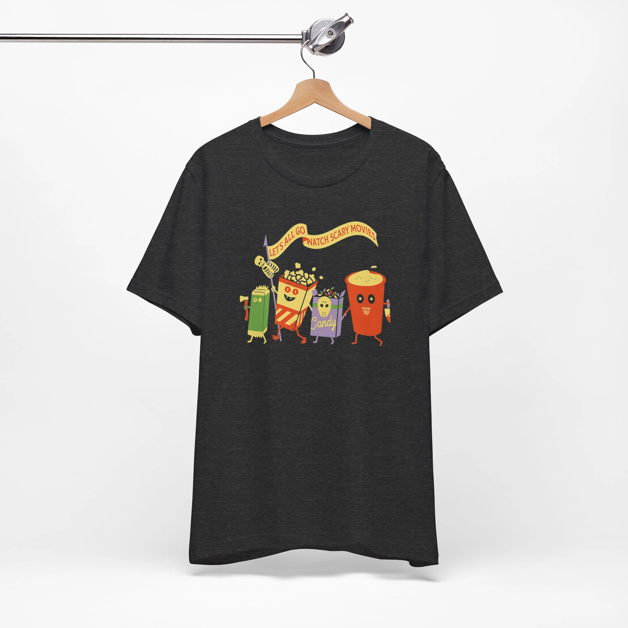 Let's All Go Watch Scary Movies Halloween Cozy T-Shirt - Image 6