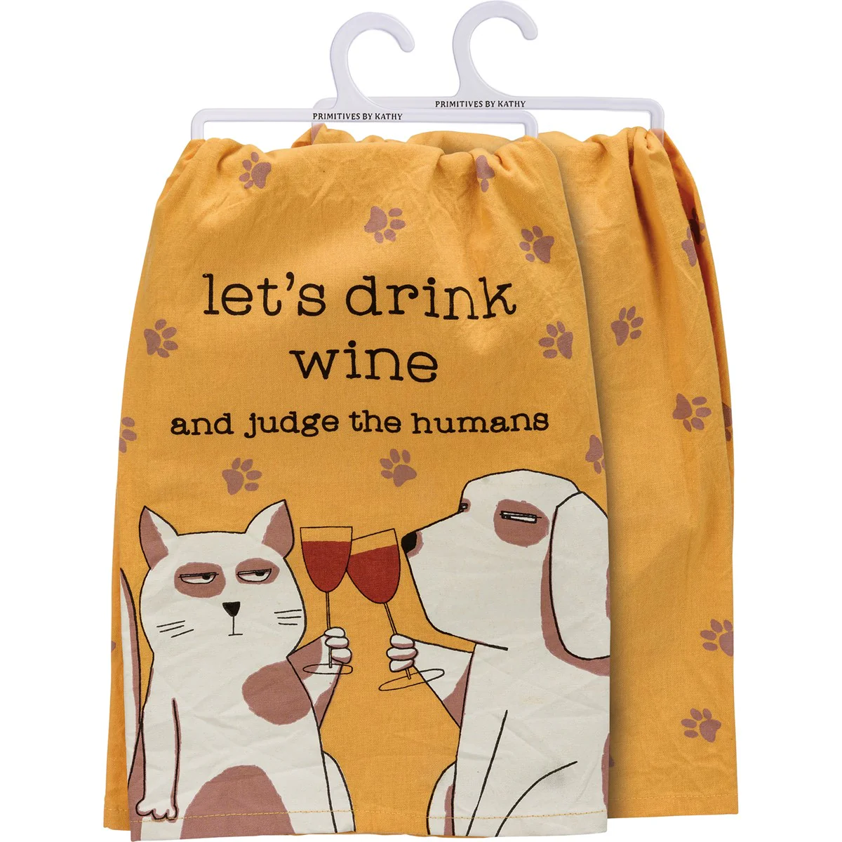 Let's Drink Wine And Judge The Humans Cat and Dog Kitchen Towel - Image 3