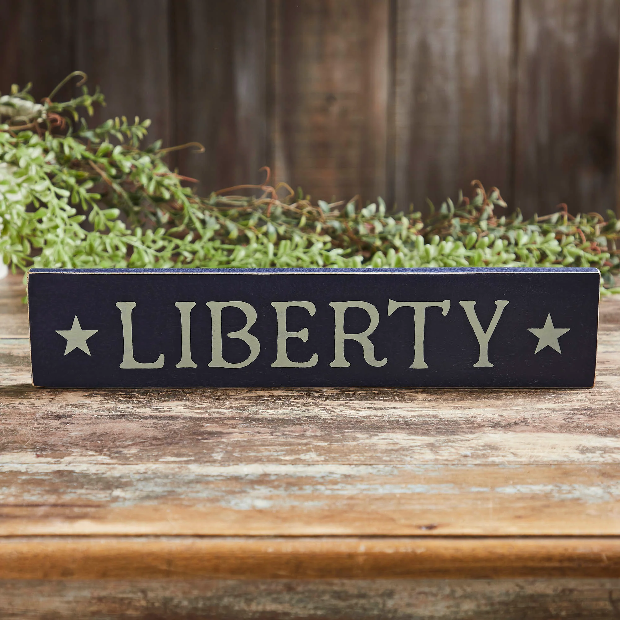 Liberty Stars 13" Navy Wooden Sign