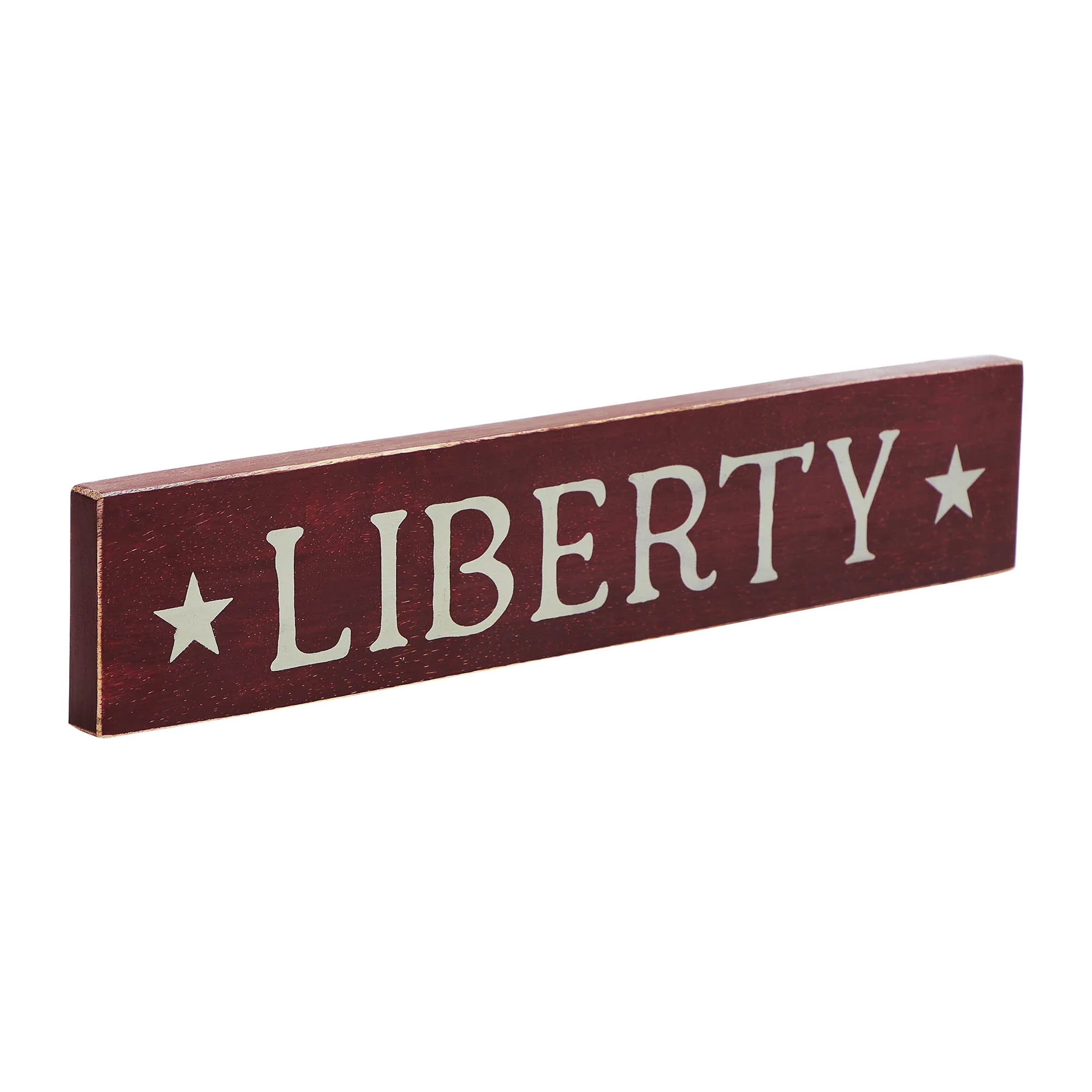 Liberty Stars 14" Burgundy Wooden Sign - Image 2