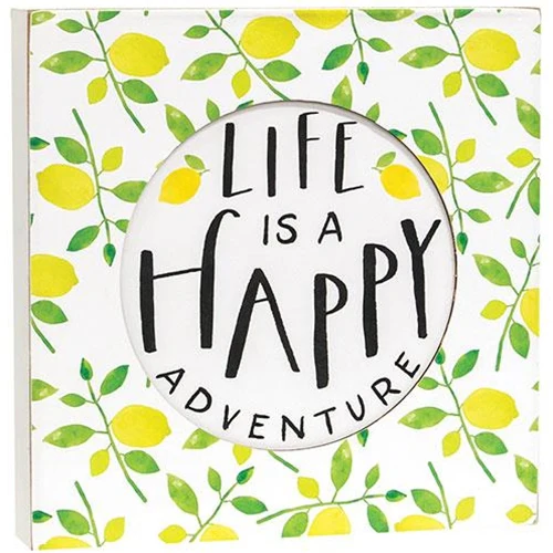 Life is a Happy Adventure Lemon Box Sign - Image 2