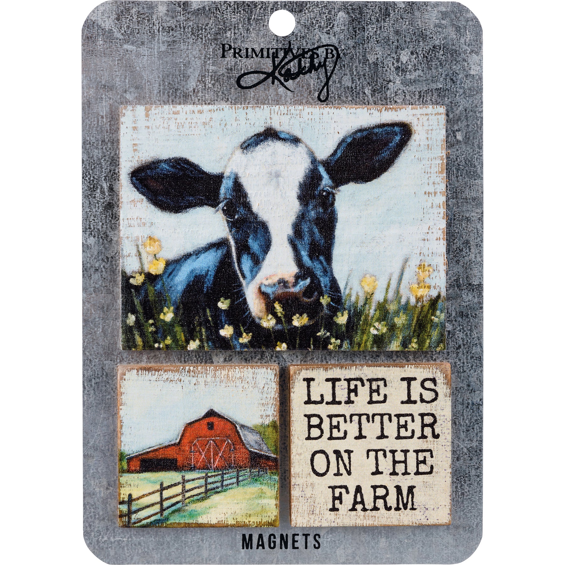 💙 Life Is Better On The Farm Cow and Barn Magnet Set