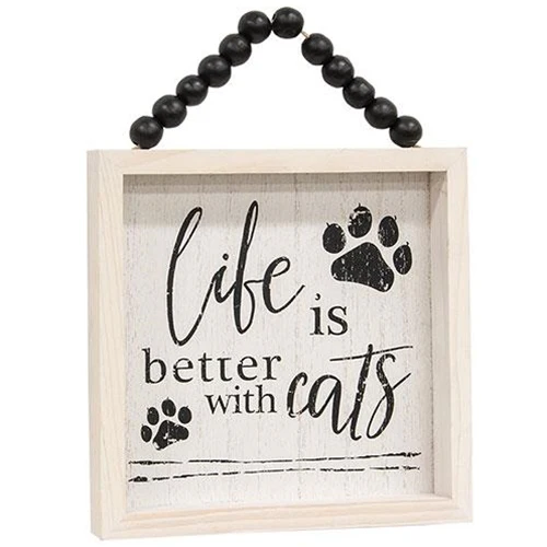 ๐ Life Is Better With Cats Beaded Sign