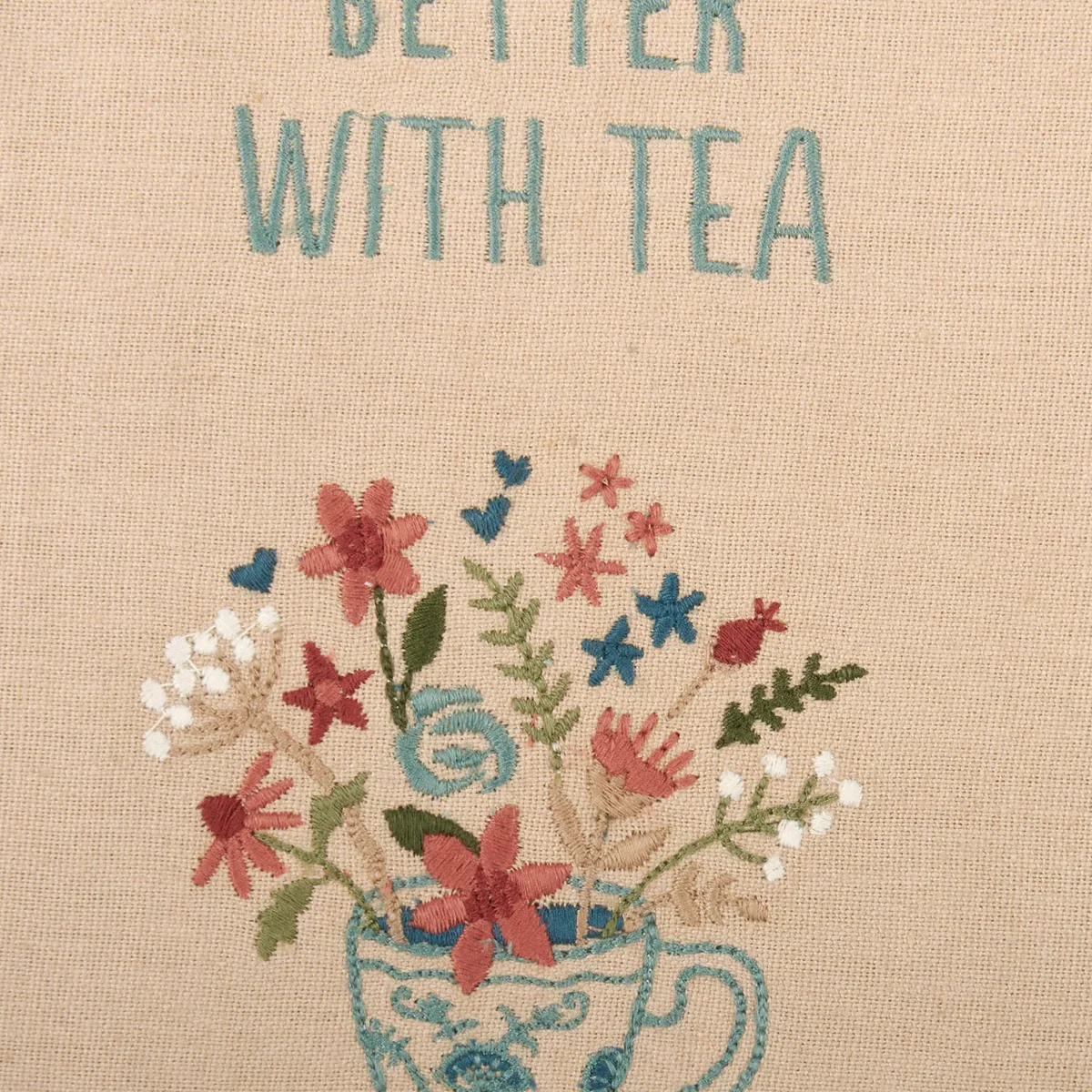 Life Is Better With Tea Embroidered Kitchen Towel - Image 5